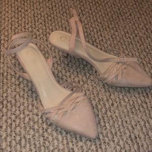 Size 10 kitten heal pale pink shoes